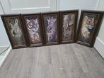 5 hele mooie houten lijsten met wilde dieren, olifant enz, Minder dan 50 cm, Ophalen of Verzenden, Zo goed als nieuw, Minder dan 50 cm