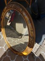 Vintage ovale spiegel  goudachtig 60 bij 50, Antiek en Kunst, Ophalen of Verzenden, Ovaal, Minder dan 50 cm, Minder dan 100 cm
