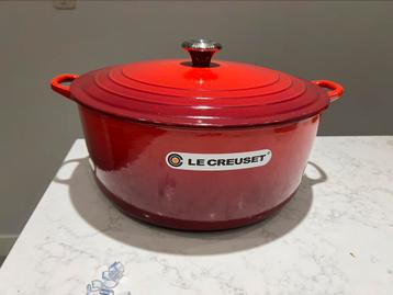 Le Creuset braadpan 34 cm kersenrood gebruikt beschikbaar voor biedingen