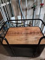 Industrieel kastje met houten blad, Overige houtsoorten, 50 tot 75 cm, Minder dan 50 cm, Ophalen of Verzenden