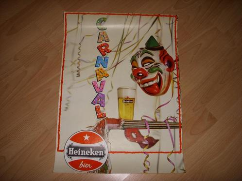TOP poster uit de jaren 60 Heineken Carnaval, Verzamelen, Biermerken, Gebruikt, Overige typen, Heineken, Ophalen of Verzenden