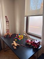 Houten Speelgoed Set: Hijskraan, Brandweerauto, Vliegtuig, B, Ophalen, Gebruikt, Overige typen