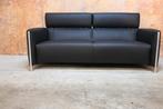 NIEUW beklede zwarte leren Leolux Goncharov designbank, Leolux, Leolux, Design, 150 tot 200 cm