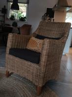 2x rieten fauteuils, Huis en Inrichting, Stoelen, Ophalen, Zo goed als nieuw, Bruin, Twee