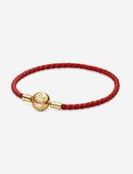 Pandora Moments rode geweven leren armband, Ophalen of Verzenden, Nieuw, Rood, Leer