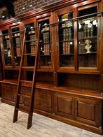 Bibliotheekkast boekenkast met ladder Jan frantzen, Glas, 25 tot 50 cm, 200 cm of meer, Ophalen of Verzenden