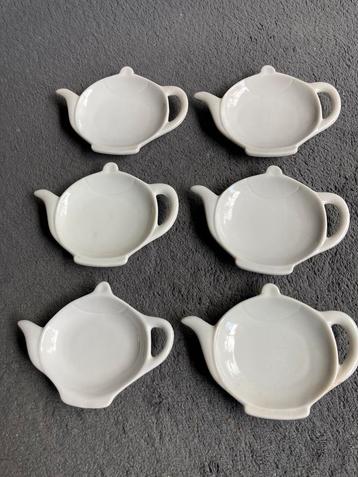 6x VINTAGE THEETIPS / THEEZAKJES SCHOTELTJES / THEETIPS beschikbaar voor biedingen