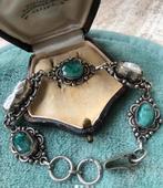 Oude armband  Parels Groene Smaragd Zilver Ingezet 1965, Sieraden, Tassen en Uiterlijk, Armbanden, Ophalen of Verzenden, Nieuw