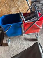 Emmerwagen met 2 emmers en uitwringsysteem, Huis en Inrichting, Emmers, Ophalen of Verzenden, Gebruikt, Kunststof, Met handgreep