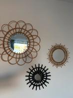 Rieten spiegels, Huis en Inrichting, Woonaccessoires | Spiegels, Ophalen of Verzenden, Zo goed als nieuw, Rond, Minder dan 100 cm