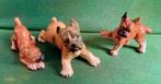 3 Vintage porseleinen beeldjes boxers hond, Verzamelen, Beelden en Beeldjes, Ophalen of Verzenden, Zo goed als nieuw, Dier