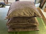 4 Taupe Kussens 50x50 cm, Ophalen of Verzenden, Zo goed als nieuw, Bruin, Vierkant