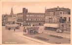 Breda Stationsplein met Kerk en oude bus, Verzamelen, Ansichtkaarten | Nederland, 1940 tot 1960, Gelopen, Noord-Brabant, Verzenden