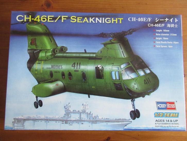 CH-46E/F Seaknight (HobbyBoss 1/72), Hobby en Vrije tijd, Modelbouw | Vliegtuigen en Helikopters, Zo goed als nieuw, Helikopter