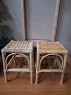 2 rieten rotan krukjes, Huis en Inrichting, Krukjes, Ophalen of Verzenden, Gebruikt, Hout