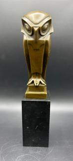 Bronzen Art-Deco stijl uil., Antiek en Kunst, Kunst | Beelden en Houtsnijwerken, Ophalen of Verzenden