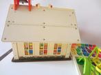 vintage Fisher Price schooltje, Ophalen of Verzenden, Gebruikt, Speelset, Met geluid