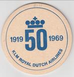 1 HEINEKEN 50jaar KLM 1969 BIERVILTJE, Ophalen of Verzenden, Gebruikt, Viltje(s), Heineken