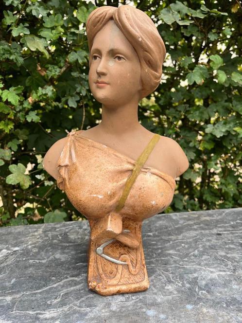 franse buste dame terracotta, Antiek en Kunst, Kunst | Beelden en Houtsnijwerken, Ophalen