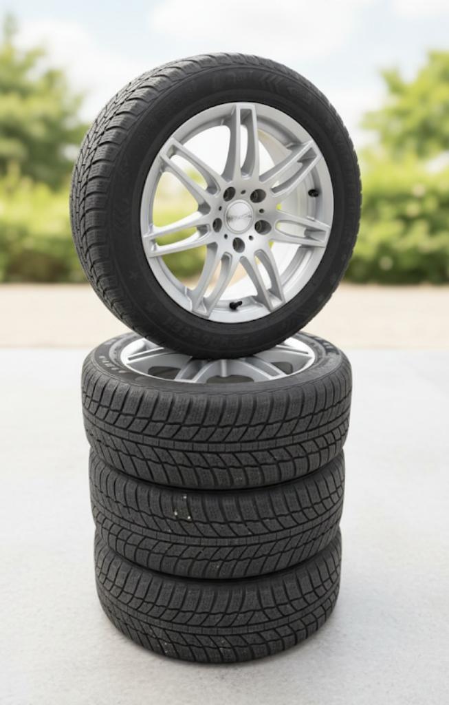 Winterbanden met Dezent velgen – 205/55 R16 – 5x112 – Audi A, Auto-onderdelen, Banden en Velgen, Banden en Velgen, Winterbanden