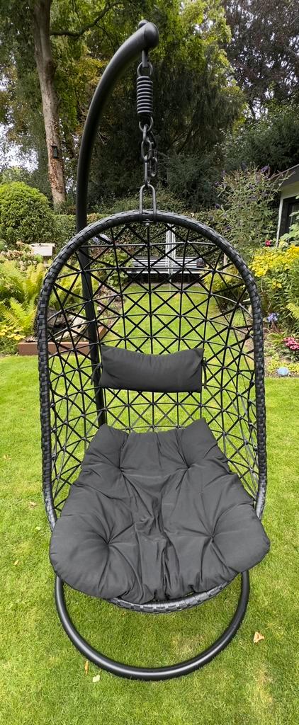 Hangstoel Fieve zwart (van Karwei), Tuin en Terras, Tuinstoelen, Zo goed als nieuw, Wicker, Ophalen