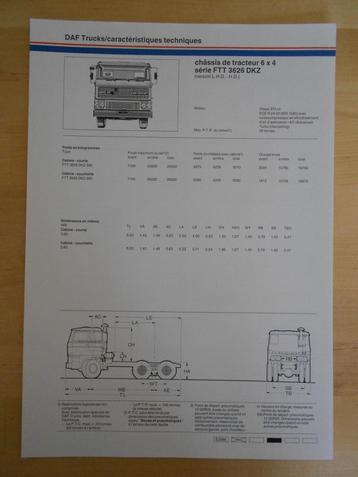 DAF FTT 3600 DKZ Technische Specificatie Folder 1985 – 6x4 beschikbaar voor biedingen