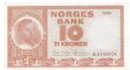 Noorwegen, 10 Kronen, 1966, XF, Postzegels en Munten, Bankbiljetten | Europa | Niet-Eurobiljetten, Los biljet, Ophalen of Verzenden