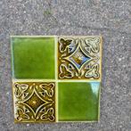 Set van 31 art nouveau tegels, viervlaks 15x15cm, Antiek en Kunst, Ophalen