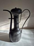 Tinnen kan met deksel en ketting, Antiek en Kunst, Ophalen