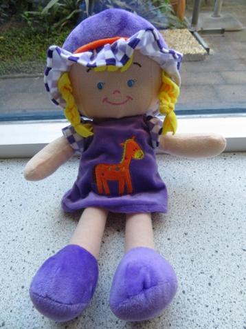 Zachte pop merk Eddy Toys paars velours meet ca 35 cm beschikbaar voor biedingen