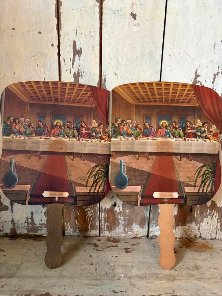 2 oude Amerikaanse religieuze waaiers, Antiek en Kunst, Antiek | Religie, Ophalen of Verzenden