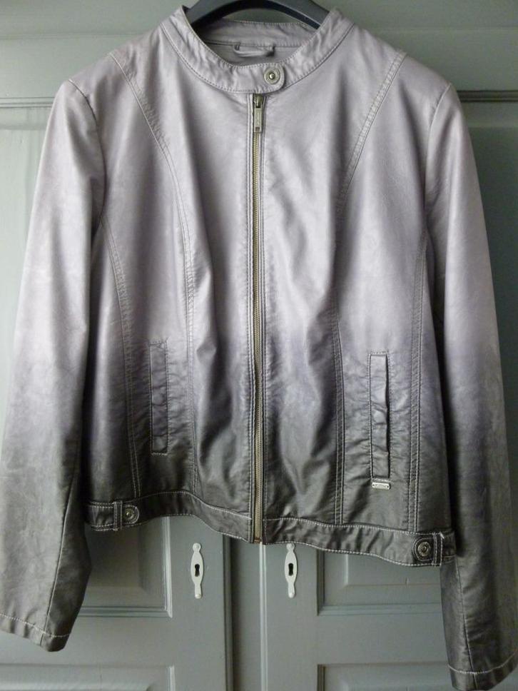 s.OLIVER lederen jasje met fading grijs/zwart, mt 46, zgan, Kleding | Dames, Jasjes, Kostuums en Pakken, Zo goed als nieuw, Jasje
