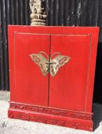 Chinese kast chinees rode vlinderkast houtsnijwerk oud Leuk, Kinderen en Baby's, Kinderkamer | Commodes en Kasten, Verburgt Vintage
