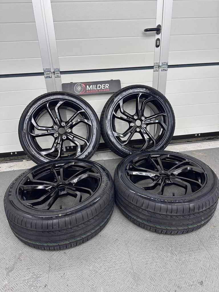 VW Caddy TCR Look velgen+Tracmax Banden 18” 5x112 nieuw, 18 inch, Bestelwagen, Banden en Velgen, Nieuw