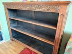 antieke boekenkast eiken mooi houtsnijwerk en toch strak, Ophalen