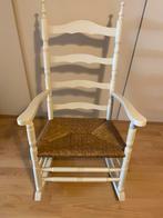 Witte Schommelstoel met Rotan Zitting, Huis en Inrichting, Ophalen, Gebruikt, Wit, Eén