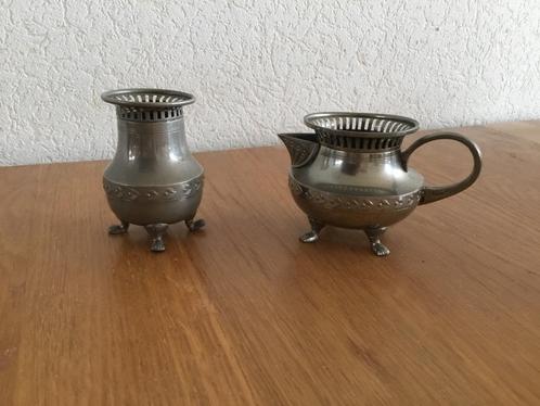 Tin melkpan en pot, Antiek en Kunst, Antiek | Tin, Ophalen
