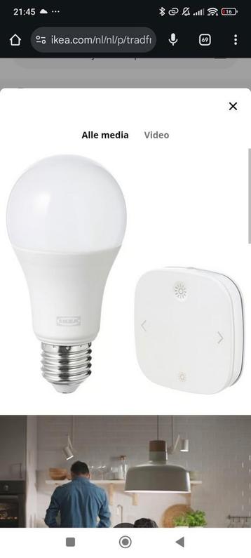 Ikea Tradfri 3x E27 set + dimmer beschikbaar voor biedingen