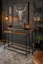 Sidetable 2-Delig goud/zwart Direct/Leverbaar 60%Korting, Huis en Inrichting, Tafels | Sidetables, Ophalen, 100 tot 150 cm, Nieuw