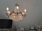 MOOIE KRISTALLEN VERGULDE KROONLUCHTER MET SWAROVSKI KRISTAL, Ophalen of Verzenden, Zo goed als nieuw