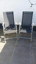 2 aluminium verstelbare standenstoelen | zwart & grijs, Zo goed als nieuw, Ophalen, Aluminium, Verstelbaar