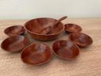 Vintage 8 delige houten Pinda of Notenset, Antiek en Kunst, Ophalen of Verzenden