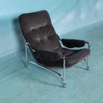 Space age relax stoel 70s l buisframe chrome lounge chair, Ophalen of Verzenden, Gebruikt, Metaal