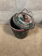 Nostalgische vuilnisemmer / vuilnisbak, Ophalen, Gebruikt, IJzer, Met deksel