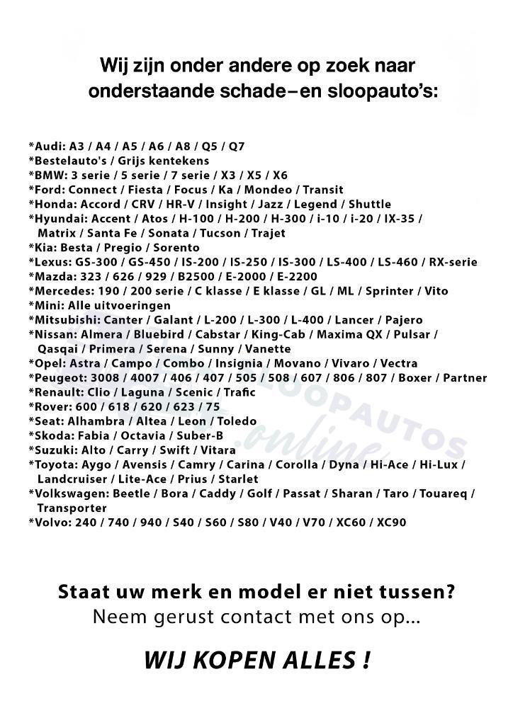 WIJ KOPEN ALLES – MET OF ZONDER SCHADE – GRATIS OPHAALDIENST, Auto diversen, Automatten, Ophalen