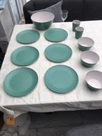 13 delig camping servies kunsstof onbreekbaar, Caravans en Kamperen, Kampeeraccessoires, Ophalen, Zo goed als nieuw
