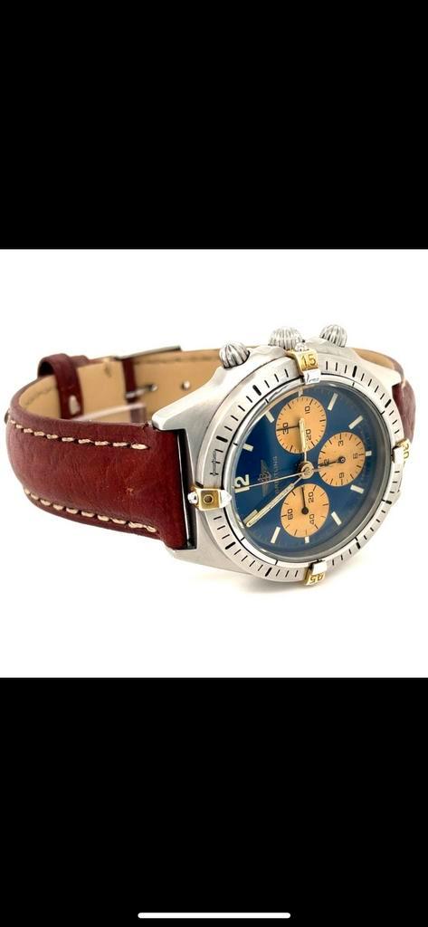 Breitling Callisto 1988, Sieraden, Tassen en Uiterlijk, Horloges | Heren, Gebruikt, Polshorloge, Breitling, Staal, Leer, Ophalen of Verzenden