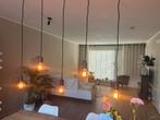 Verstelbare hanglamp incl. peertjes, Huis en Inrichting, Lampen | Hanglampen, Ophalen of Verzenden, Gebruikt, Metaal, 75 cm of meer