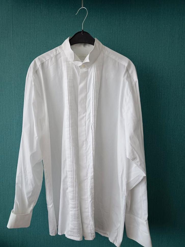Z.G.A.N. Smoking overhemd / Gala shirt maat xl, Kleding | Heren, Overhemden, Zo goed als nieuw, Wit, Ophalen of Verzenden