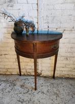 Brocante halfronde tafel haltafel lades, Ophalen of Verzenden